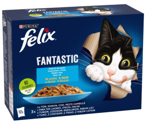 Felix Fantastic - пауч 12х85 Сьомга/ Риба тон/Риба Треска/ Писия