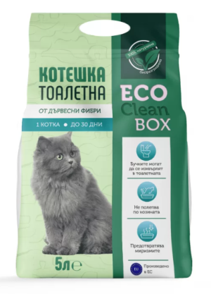 Eco Clean Box 5L - котешка постелка от дървесни фибри /на пелети/