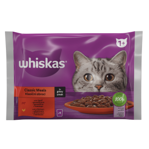 Whiskas пауч 4х85 - С говеждо и пилешко