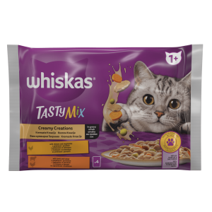 Whiskas Tasty Mix пауч 4х85 - С пилешко и зеленчуци; С агнешко и пуешко