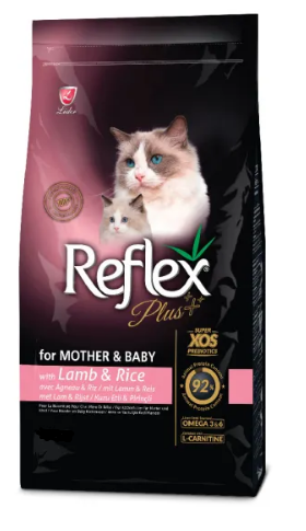 Reflex Plus Mother ​​&​​ Baby Cat Food with Lamb - Пълноценна храна за подрастващи котки и майки кърмачки с агнешко месо и ориз