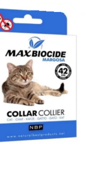 Противопаразитна каишка за котка MAX Biocide с маргоза - 42см
