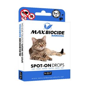 Противопаразитни капки за котки MAX Biocide с Маргоза - 5x1мл
