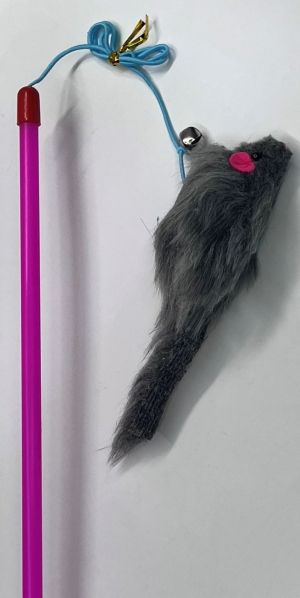 Играчка за коте тип въдица с мишка