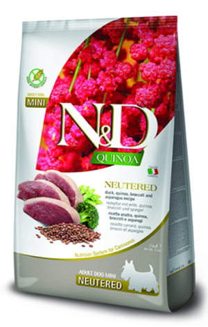 N&D QUINOA NEUTERED Adult Mini Duck - Патица Кастрирани 7кг 