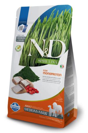 N&D Spirulina Adult Medium & Maxi - Херинга 7кг