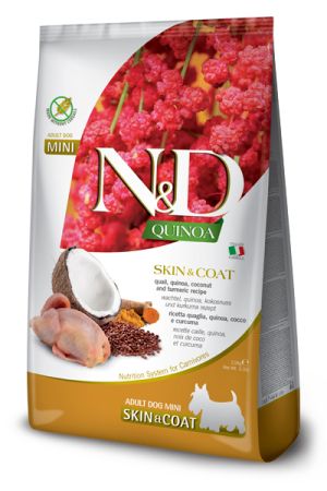 N&D Quinoa Skin&Coat Quail Adult Mini - Пъдпъдък 7кг