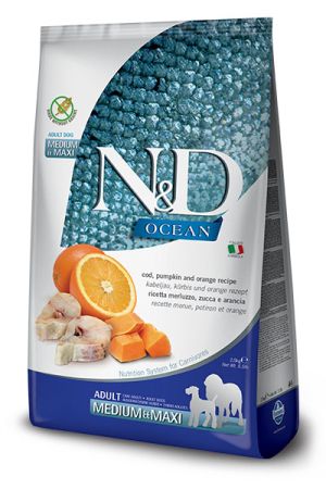 N&D Ocean Codfish Adult Medium&Maxi – Риба треска 12кг