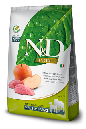 N&D Prime Medium&Maxi Adult Wild Boar/Apple – Глиганско/Ябълка 