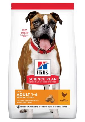 Hill’s Science Plan Canine Adult Light - Пилешко 12+2кг