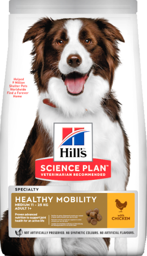 HILL'S SCIENCE PLAN Healthy Mobility Medium Adult Dog - Пилешко 11+3кг