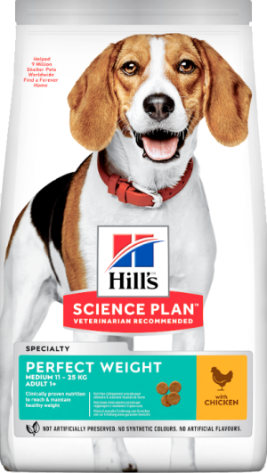 HILL'S SCIENCE PLAN Perfect Weight Medium Adult - Пилешко 10+2кг
