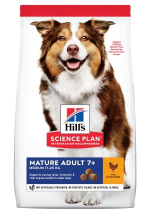 Hill’s Science Plan Canine Mature Adult Medium - Пилешко 12+2кг