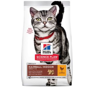Hill's Science Plan Feline Adult Hairball&Indoor - Пилешко 8,5+1,5кг