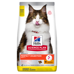 Hill's Science Plan Feline Adult Perfect Digestion - Пилешко 6+1кг