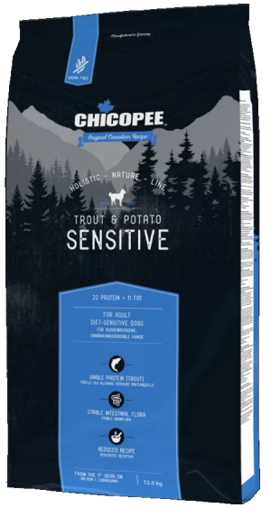 Chicopee HNL Sensitive - храна за кучета с чувствителен стомах с пъстърва и картофи 12кг