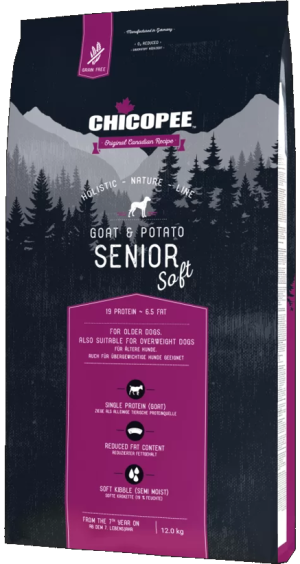 Chicopee HNL Senior Soft+ - мека гранула за възрастни кучета с козе месо и картофи 12кг