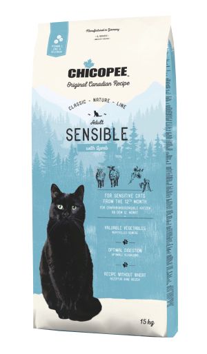 Chicopee Classic Nature Line Adult Sensible - храна за котка за чувствителни стомаси с агнешко 15 кг
