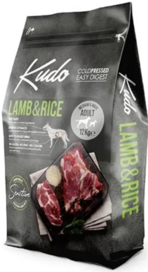 Kudo Low Grain Lamb / Rice Medium&Maxii Adult - храна за кучета от средни и едри породи 12кг