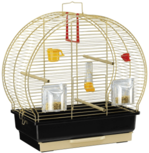 CAGE LUNA 2 BRASS - Оборудвана клетка за птици