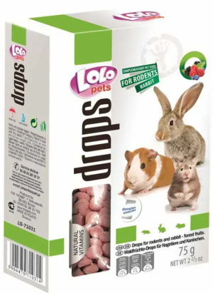 LOLO PETS Drops - Витамини с горски плодове за гризачи 75г
