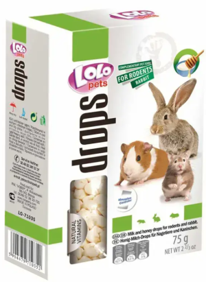 LOLO PETS Drops - Витамини с мед за гризачи 75г