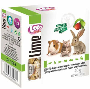 LOLO PETS Минерален блок/Креда за гризачи - Ябълка 40гр
