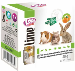 LOLO PETS Минерален блок/Креда за гризачи - Портокал 40гр