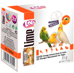 LOLO PETS Минерален блок/Креда за птици - Портокал
