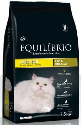 Equilibrio Adult Cat Long Hair - Пълноценна храна за израснали дългокосмести котки 7.5 кг