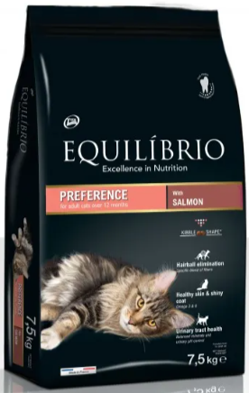 Equilibrio Adult Cat Salmon - Пълноценна храна за израснали котки със сьомга 7.5 кг