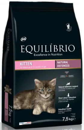 Equilibrio Kitten - Пълноценна храна за подрастващи котенца от всички породи 7.5 кг