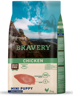 Bravery Chicken Mini Breeds Puppy - Пълноценна храна подрастващи кученца от дребни и мини породи с пилешко