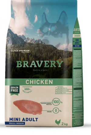 Bravery Chicken Small & Mini Breeds Adult Dog - Пълноценна храна за израснали кучета от дребни и малки породи с пилешко