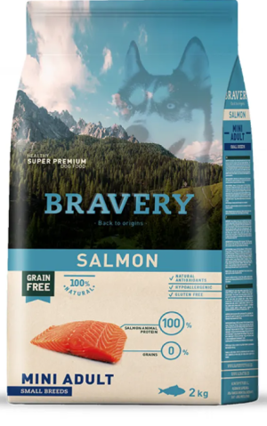 Bravery Salmon Mini Breeds Adult Dog - Пълноценна храна за израснали кучета от дребни и мини породи със сьомга