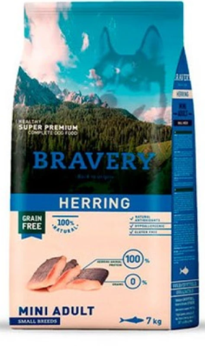 Bravery Herring Mini Breeds Adult Dog - Пълноценна храна за израснали кучета от дребни и мини породи с херинга