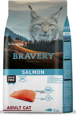 Bravery Salmon Adult Cat - Пълноценна храна за израснали котки от всички породи със сьомга