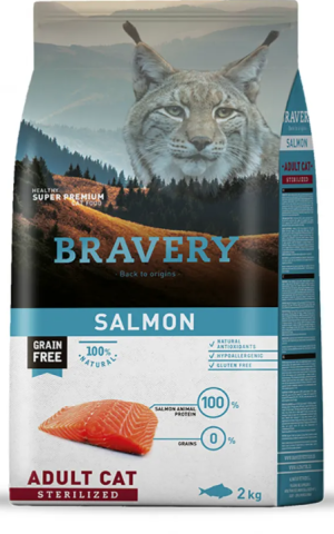 Bravery Salmon Sterilised Adult Cat - Пълноценна храна за израснали кастрирани котки от всички породи със сьомга