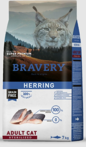 Bravery Herring Sterilised Adult Cat - Пълноценна храна за израснали кастрирани котки от всички породи с херинга