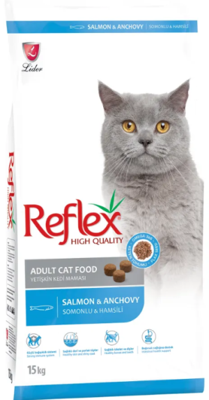 Reflex Salmon & Anchovy Adult Cat - Пълноценна храна за израснали котки от всички породи със сьомга и аншоа