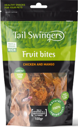 Pet-Interest TAIL SWINGERS Fruit bites chicken and mango – Плодови пръчици с пиле и манго 