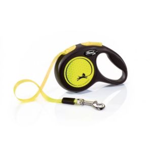 Flexi Classic Neon M - 5м лента жълт до 25кг - светлоотразителен