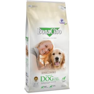 BonaCibo Lamb & Rice Adult  - Пълноценна храна за израснали кучета с агнешко и ориз 15 кг