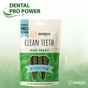 anipro Dental Pro Power пурички със спирулина, 84 г, зелен чай