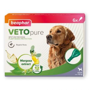 Beaphar Veto Bio Spot On Dog -  за кучета над 15кг, 6 броя, репелентни капки