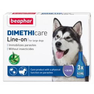 Dimethicare Line-on Beaphar - спот он с Димитикон, 3 броя, за едри породи, над30кг, без инсектицид