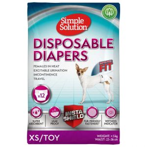 Памперс за женски кучета Simple Solution, XS/Toy 12бр 