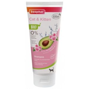 Beaphar Bio Shampoo Cat&Kitten 200мл - с био авокадо, розово масло, алое вера, неутрално pH, без парабени, алкохол, силикон