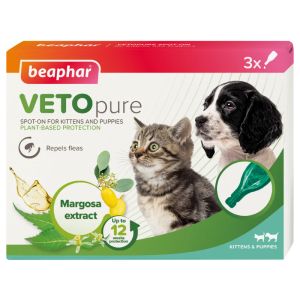 Beaphar Veto Pure Spot-on репелентни капки за малки кученца и котки 3х0,4мл