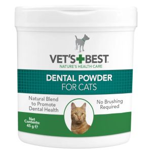 Vet's Best Dental Powder Cat 45гр дентална пудра за котки с водорасли и Спирулина